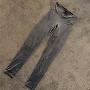 Gray velvet spanx leggings